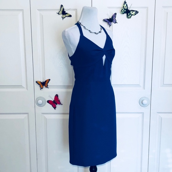 Sexy Blue Strappy Mini Dress - Picture 6 of 9